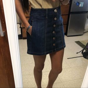 Denim button down skirt